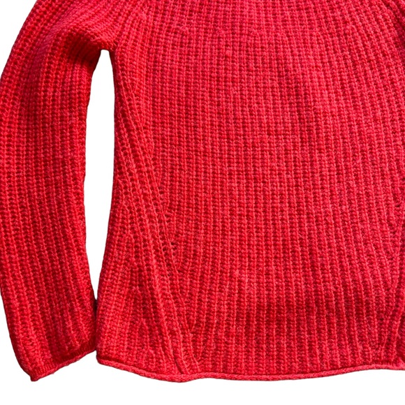 Rag & Bone Joseph V neck wool blend  chunky knit sweater red orange oversized XS - Picture 5 of 9